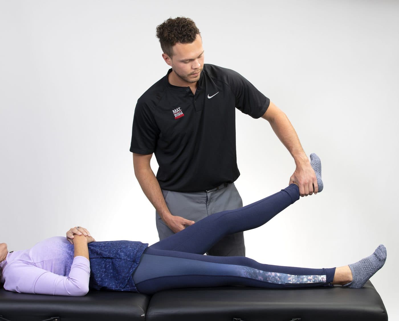 Cameron Hunt working with a client during a MAT session